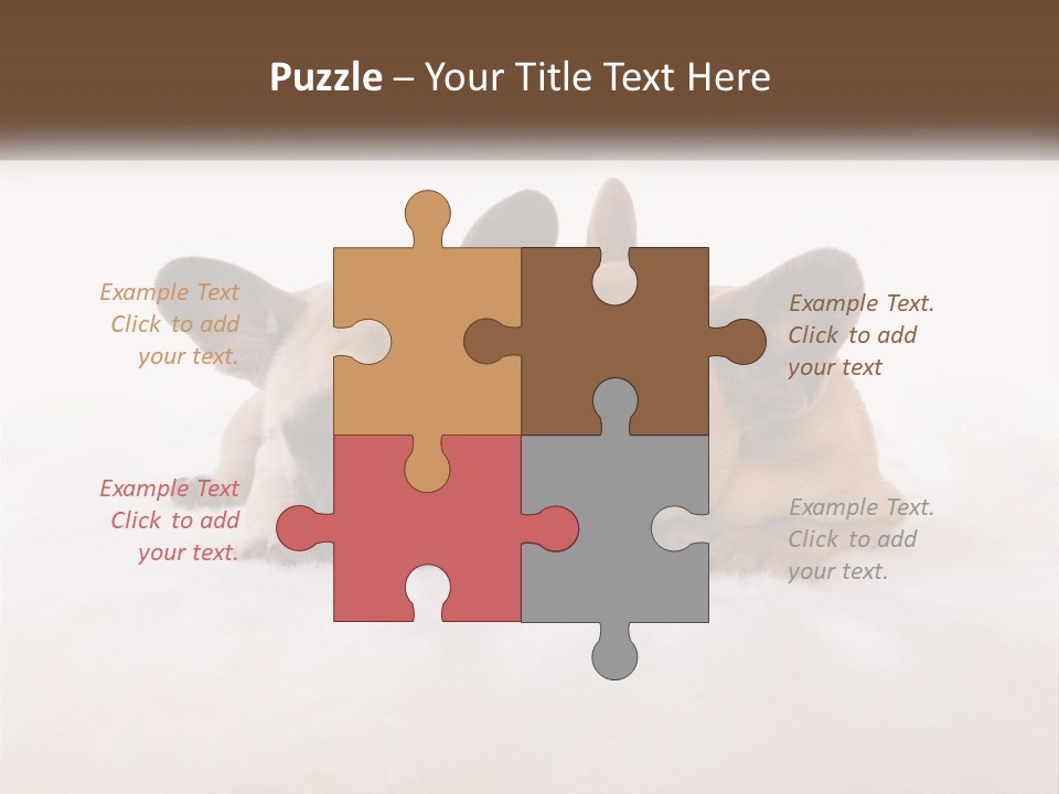 Two Puppies Are Laying Down On A White Carpet PowerPoint Template