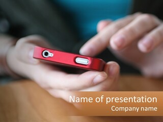 A Person Holding A Cell Phone In Their Hands PowerPoint Template