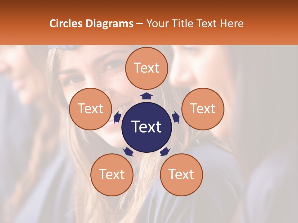 A Group Of Young Women In Graduation Gowns PowerPoint Template