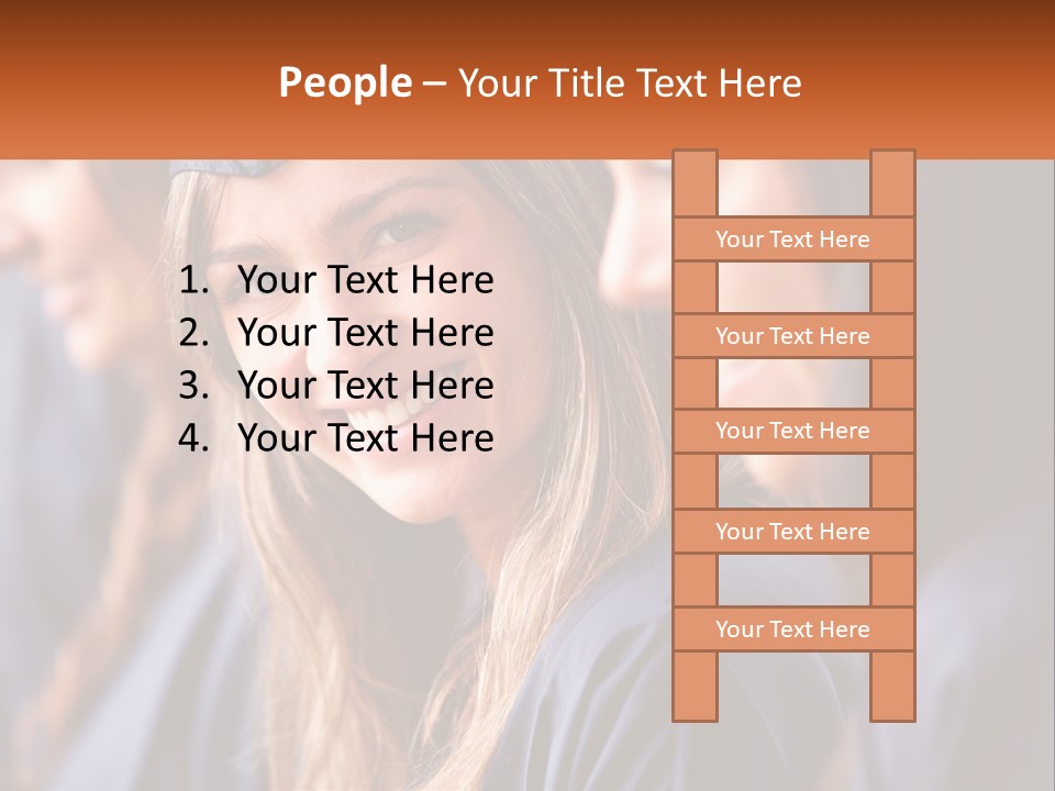 A Group Of Young Women In Graduation Gowns PowerPoint Template