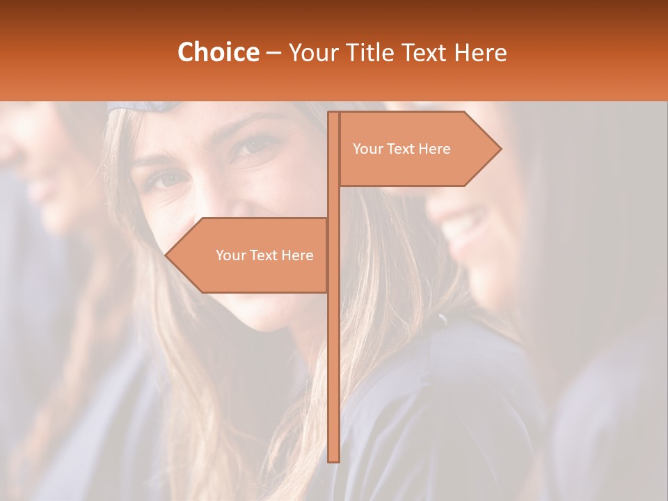 A Group Of Young Women In Graduation Gowns PowerPoint Template