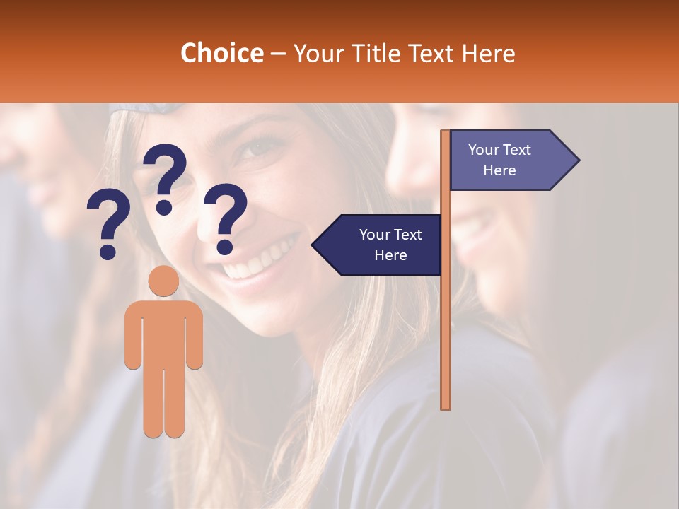 A Group Of Young Women In Graduation Gowns PowerPoint Template