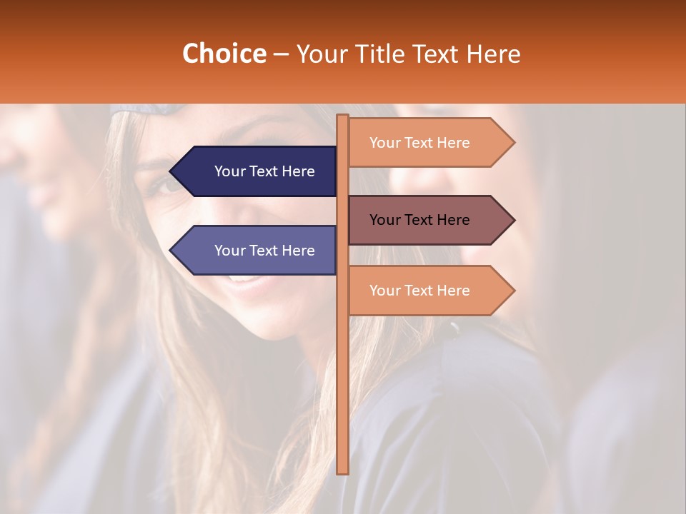 A Group Of Young Women In Graduation Gowns PowerPoint Template