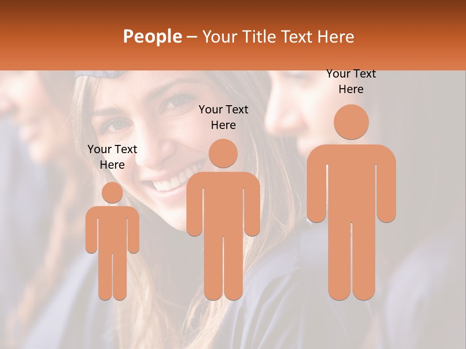 A Group Of Young Women In Graduation Gowns PowerPoint Template