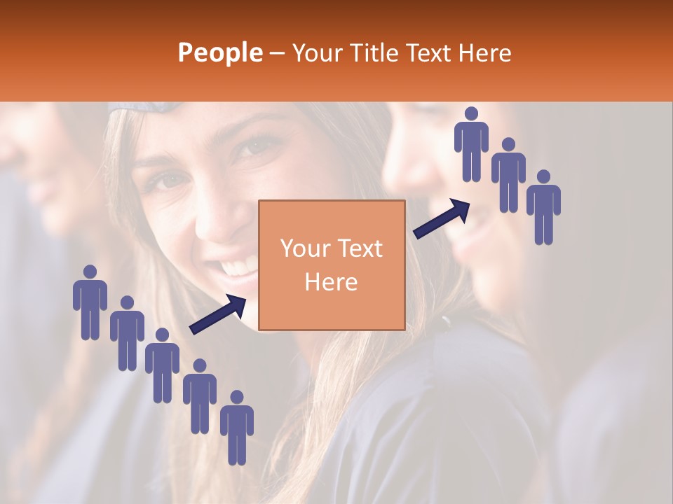 A Group Of Young Women In Graduation Gowns PowerPoint Template
