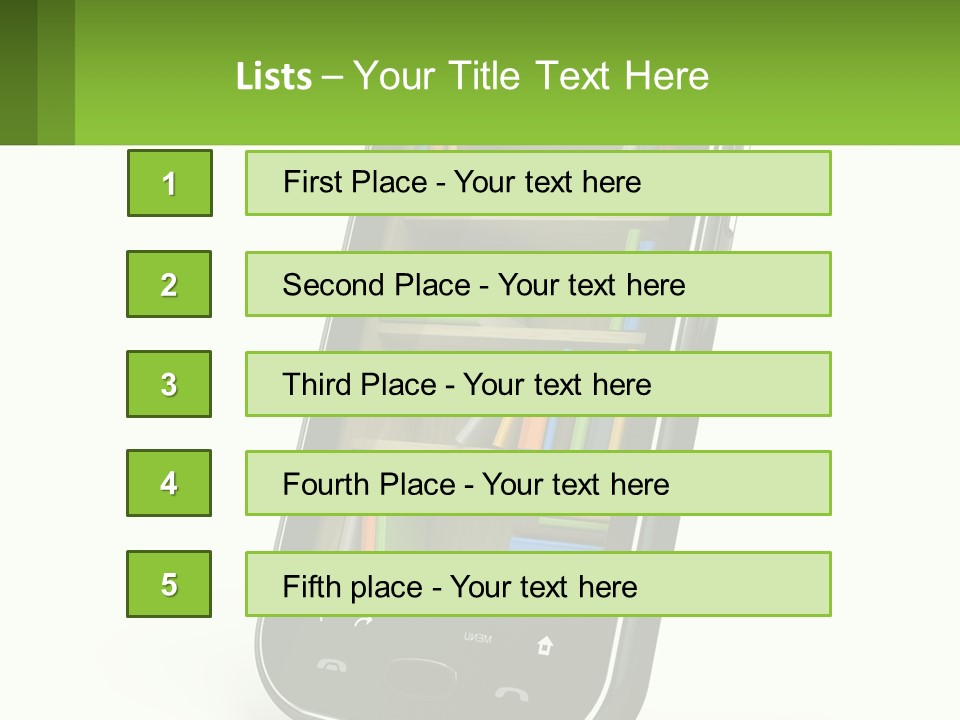 A Cell Phone With A Book Shelf On It PowerPoint Template
