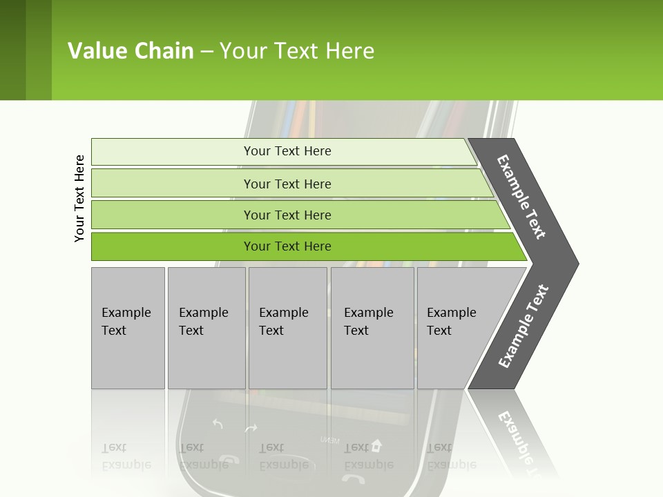 A Cell Phone With A Book Shelf On It PowerPoint Template