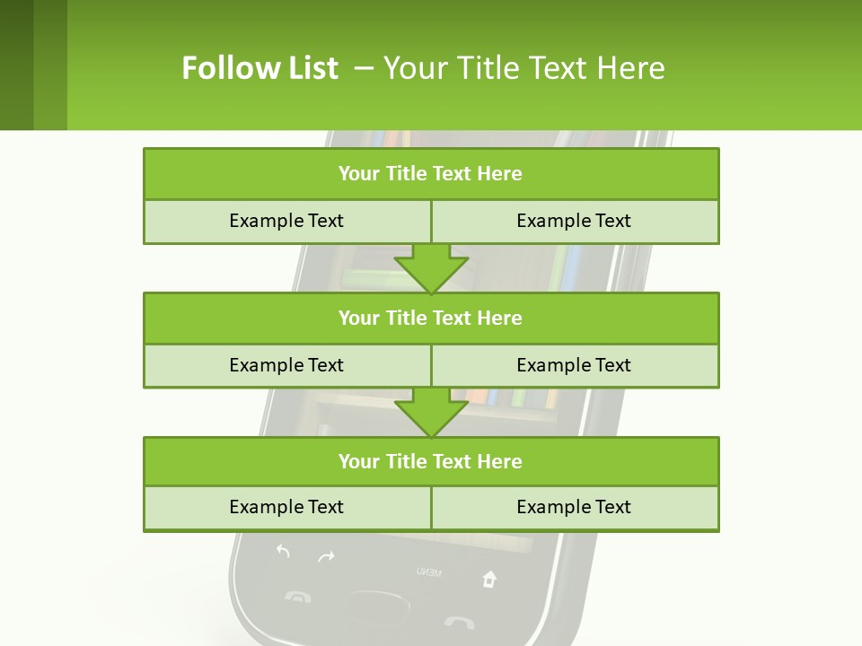 A Cell Phone With A Book Shelf On It PowerPoint Template