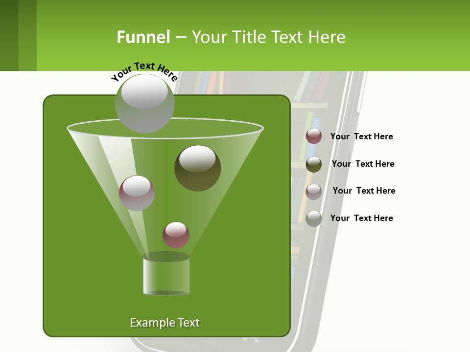 A Cell Phone With A Book Shelf On It PowerPoint Template