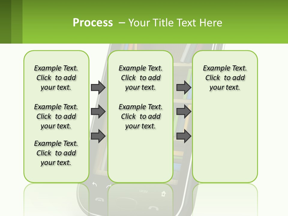 A Cell Phone With A Book Shelf On It PowerPoint Template
