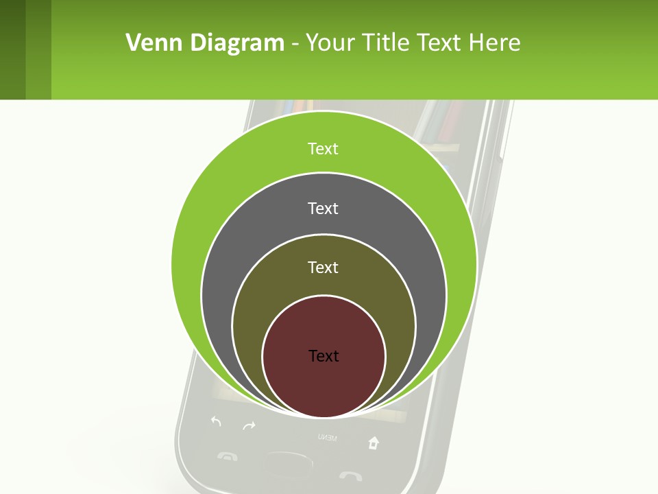 A Cell Phone With A Book Shelf On It PowerPoint Template