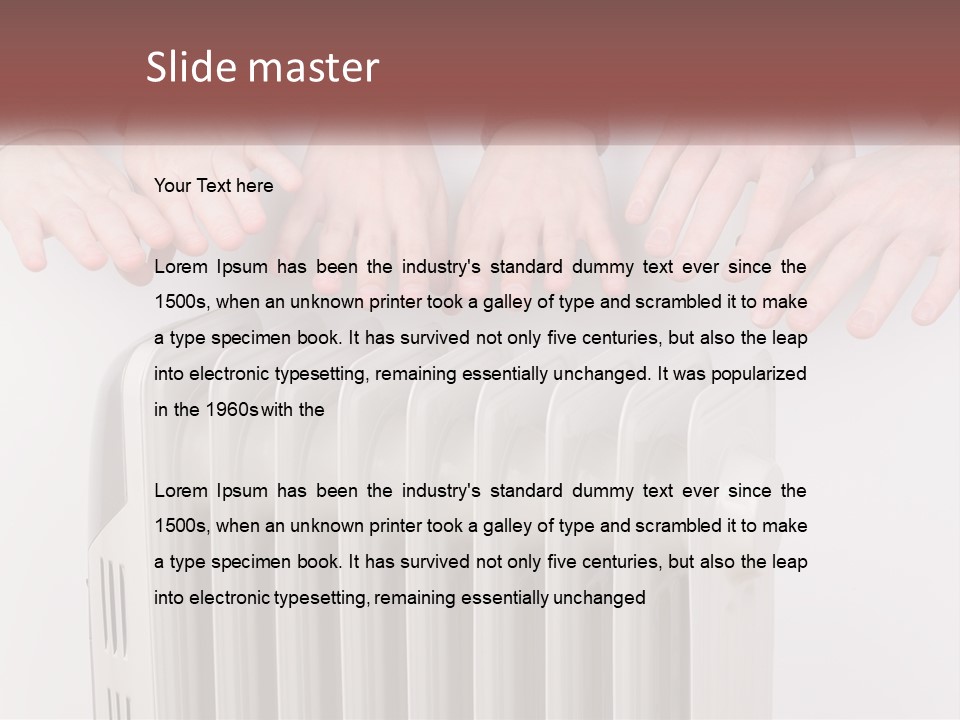 A Group Of People With Their Hands On A Radiator PowerPoint Template