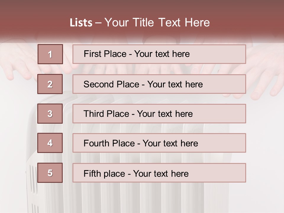 A Group Of People With Their Hands On A Radiator PowerPoint Template