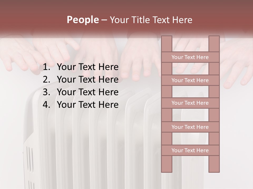 A Group Of People With Their Hands On A Radiator PowerPoint Template