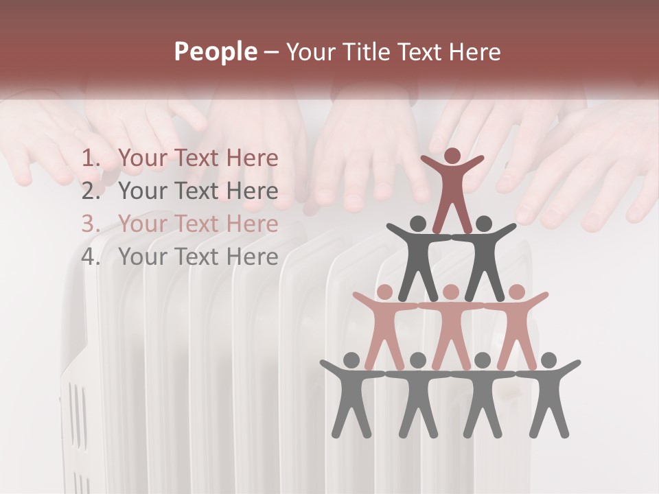 A Group Of People With Their Hands On A Radiator PowerPoint Template