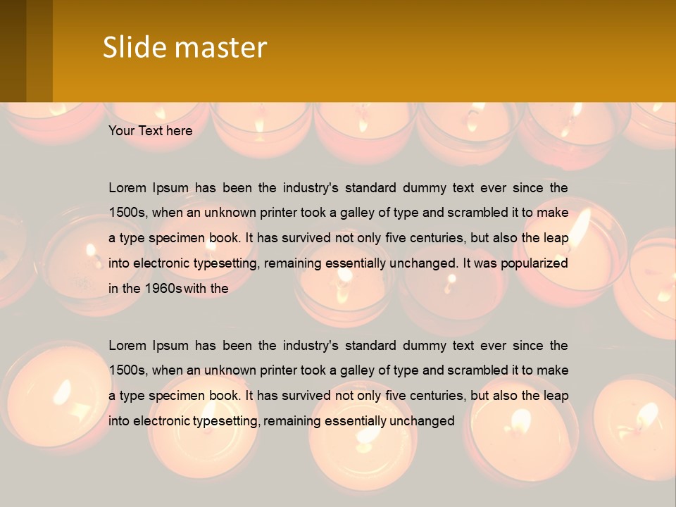 Many Lit Candles Are Arranged In A Row PowerPoint Template