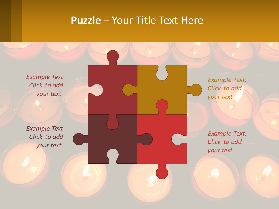 Many Lit Candles Are Arranged In A Row PowerPoint Template