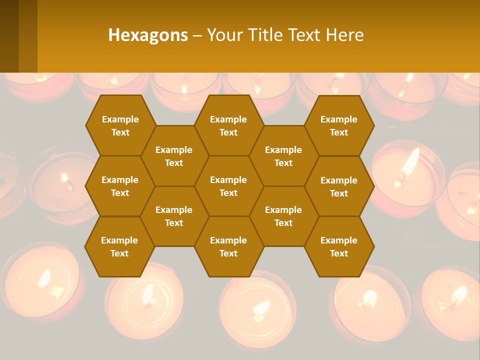 Many Lit Candles Are Arranged In A Row PowerPoint Template