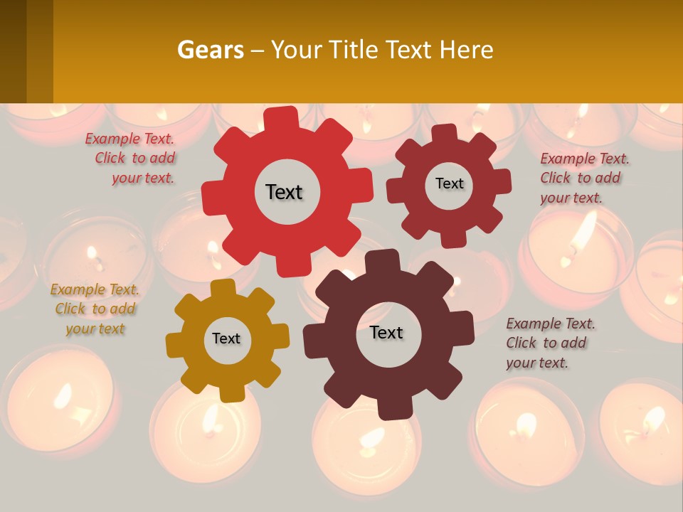 Many Lit Candles Are Arranged In A Row PowerPoint Template