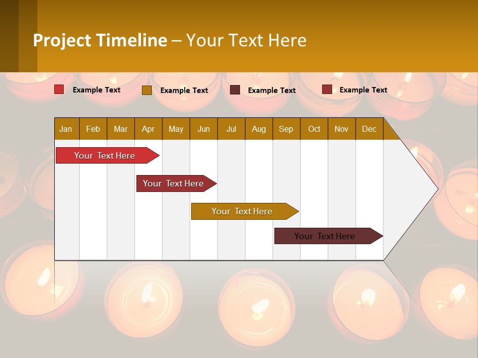 Many Lit Candles Are Arranged In A Row PowerPoint Template