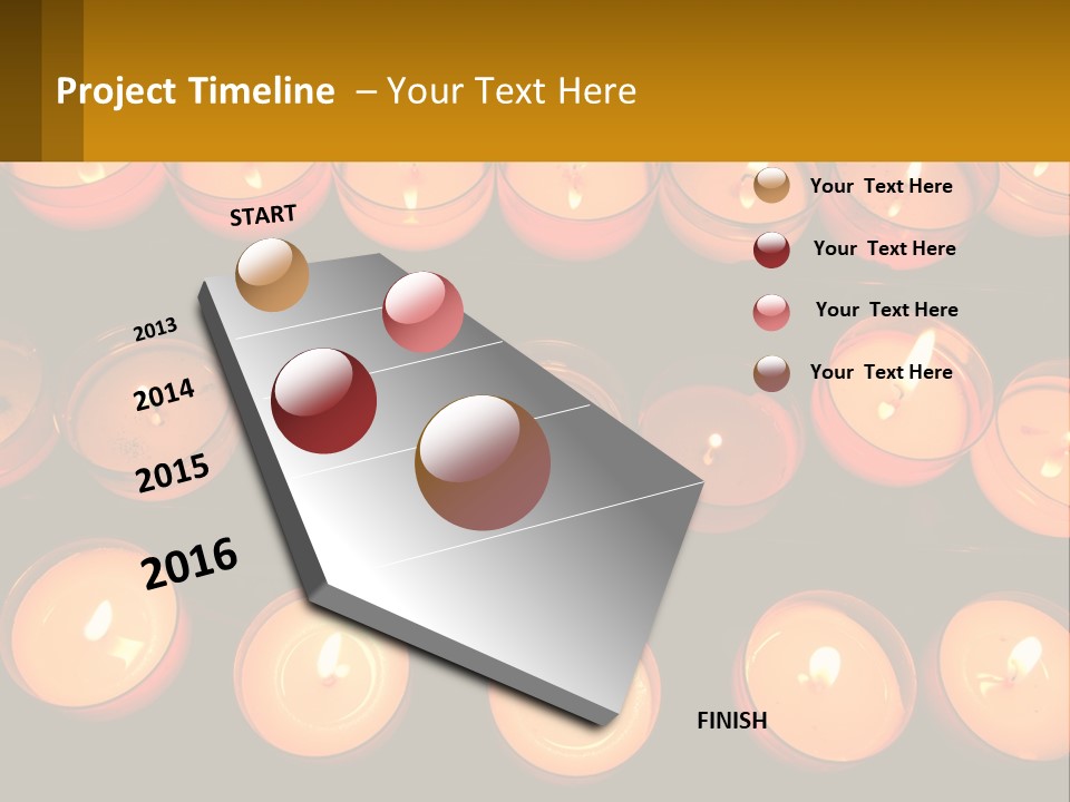 Many Lit Candles Are Arranged In A Row PowerPoint Template