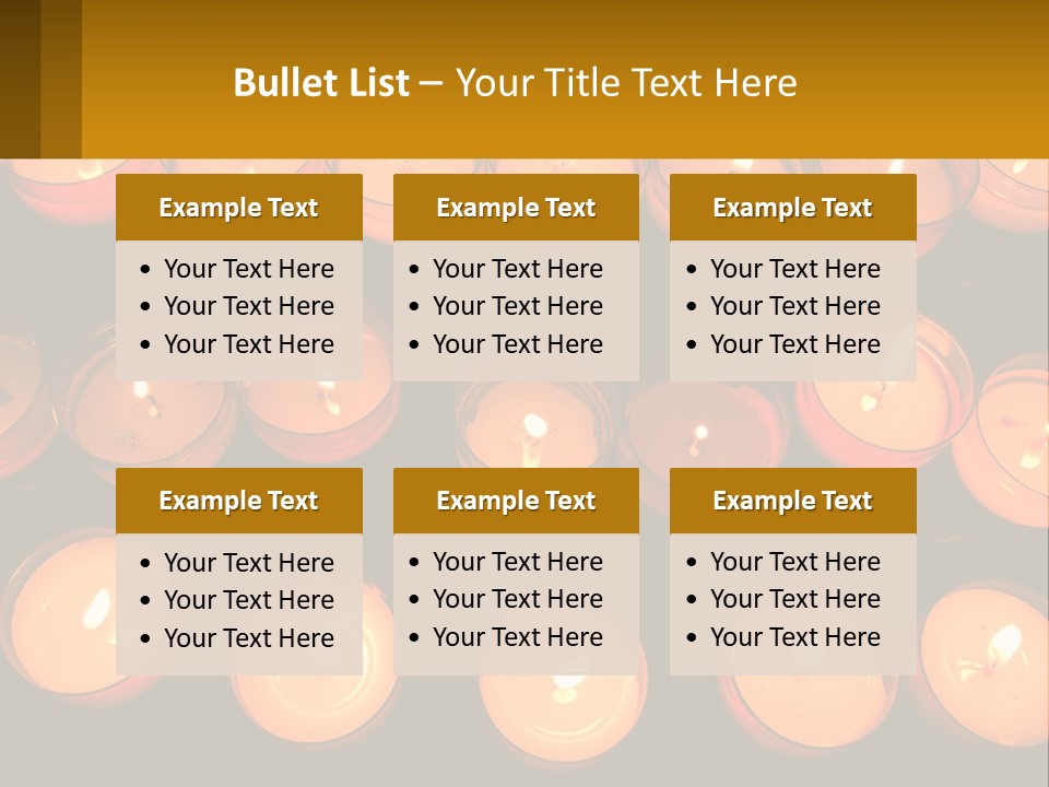 Many Lit Candles Are Arranged In A Row PowerPoint Template