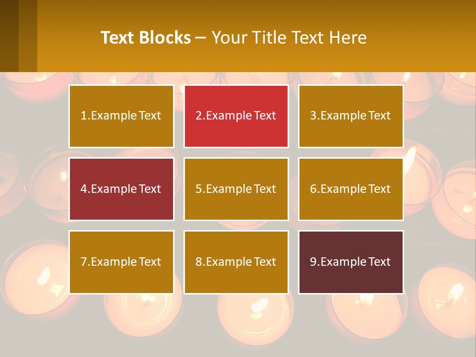 Many Lit Candles Are Arranged In A Row PowerPoint Template