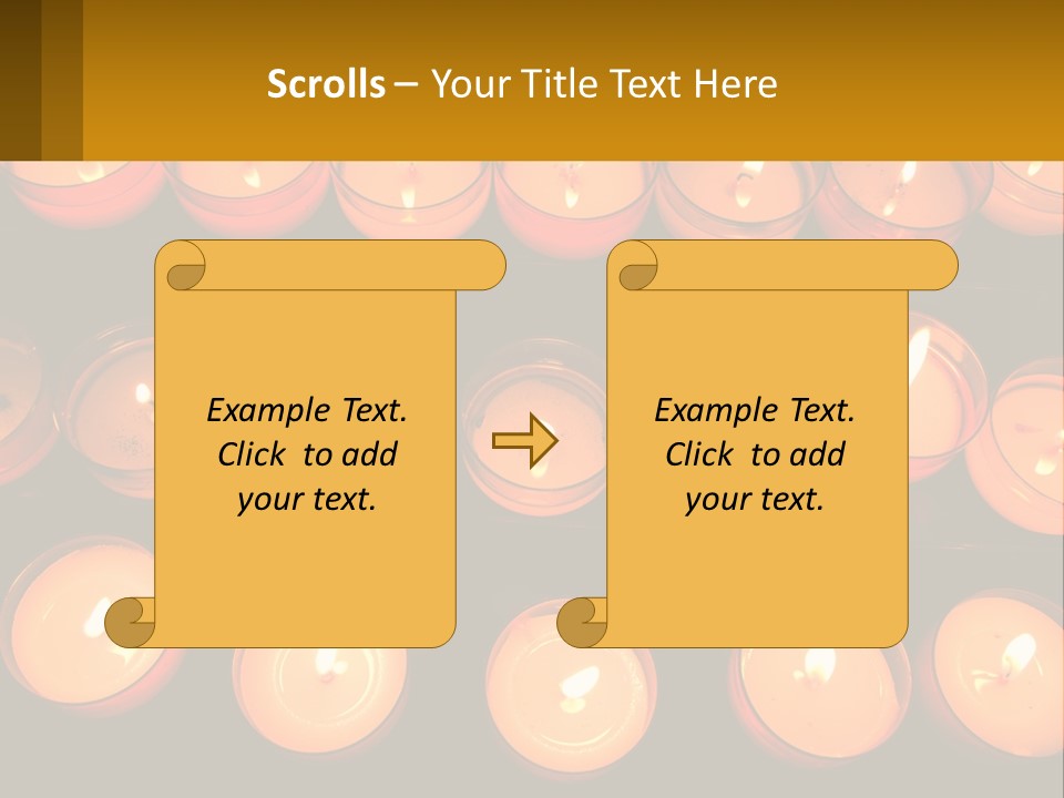 Many Lit Candles Are Arranged In A Row PowerPoint Template