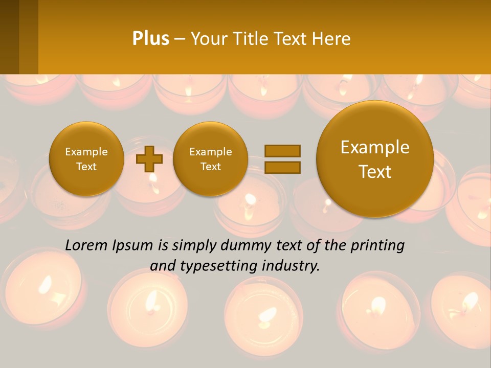 Many Lit Candles Are Arranged In A Row PowerPoint Template