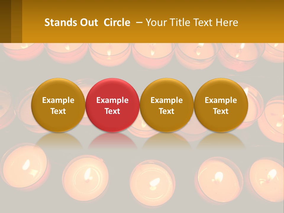 Many Lit Candles Are Arranged In A Row PowerPoint Template