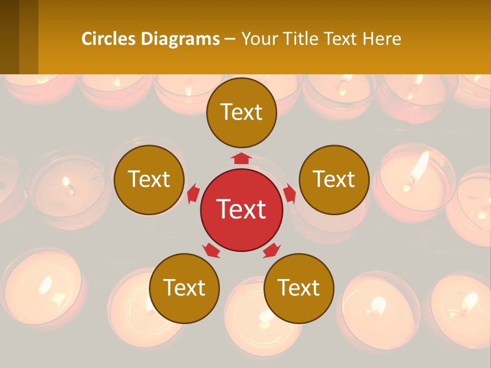 Many Lit Candles Are Arranged In A Row PowerPoint Template