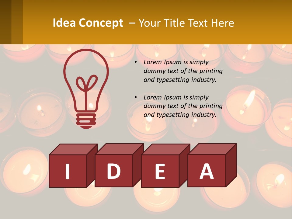 Many Lit Candles Are Arranged In A Row PowerPoint Template