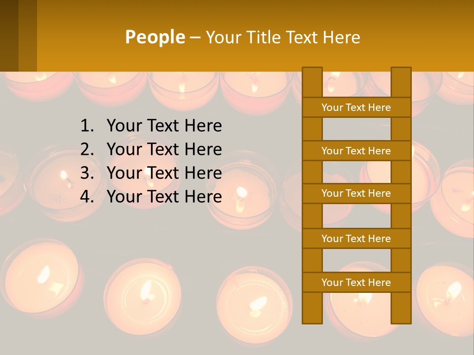 Many Lit Candles Are Arranged In A Row PowerPoint Template