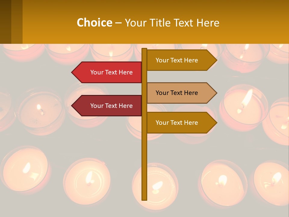 Many Lit Candles Are Arranged In A Row PowerPoint Template