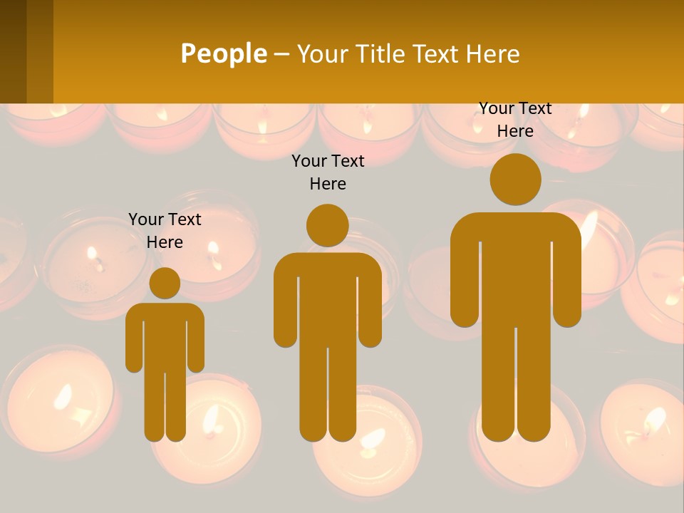 Many Lit Candles Are Arranged In A Row PowerPoint Template