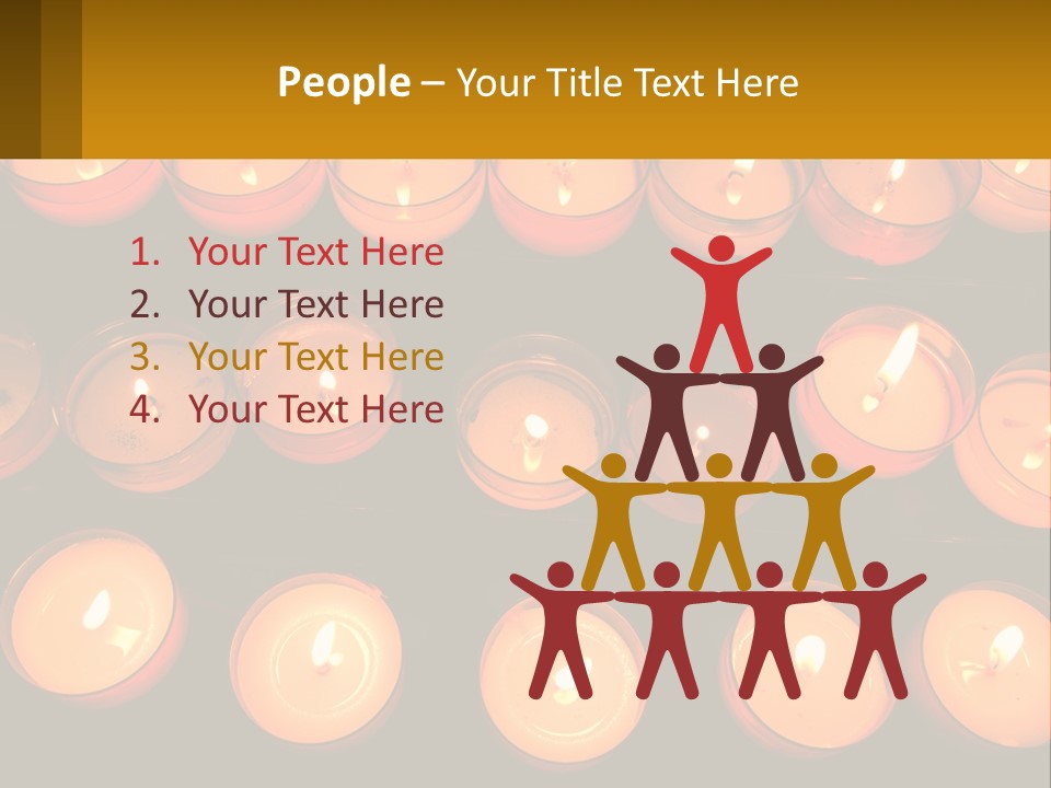 Many Lit Candles Are Arranged In A Row PowerPoint Template