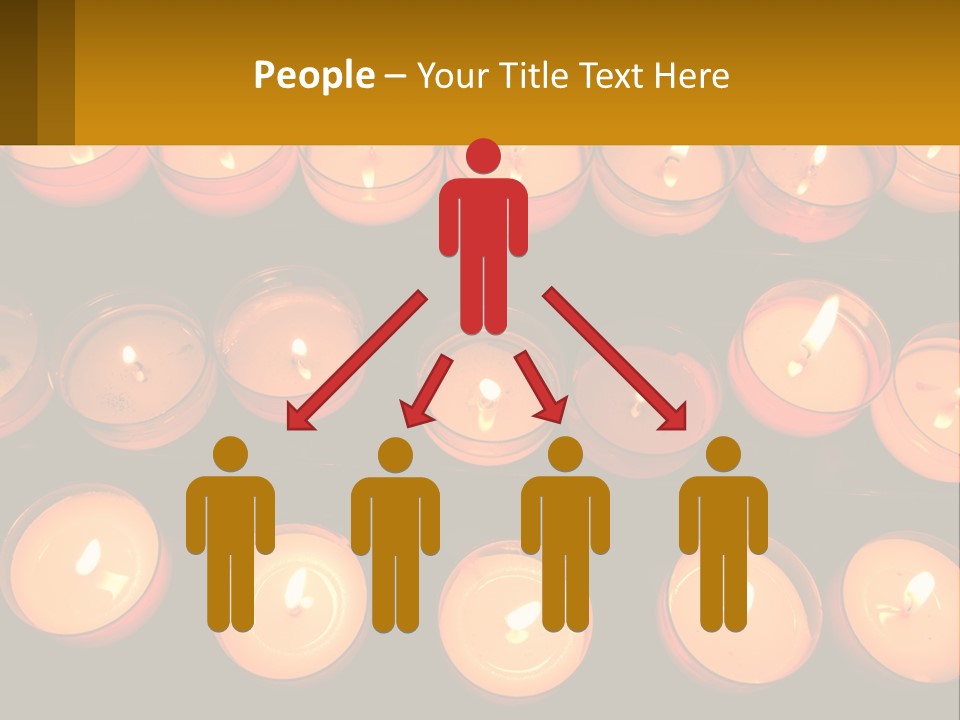 Many Lit Candles Are Arranged In A Row PowerPoint Template