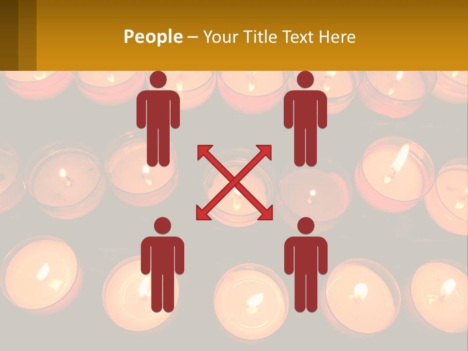Many Lit Candles Are Arranged In A Row PowerPoint Template