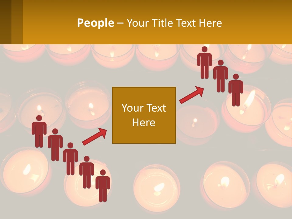 Many Lit Candles Are Arranged In A Row PowerPoint Template