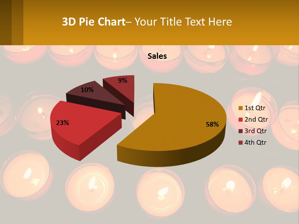 Many Lit Candles Are Arranged In A Row PowerPoint Template