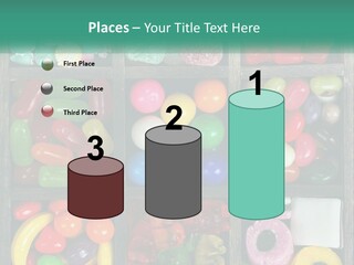 A Wooden Box Filled With Lots Of Candy PowerPoint Template