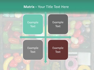 A Wooden Box Filled With Lots Of Candy PowerPoint Template