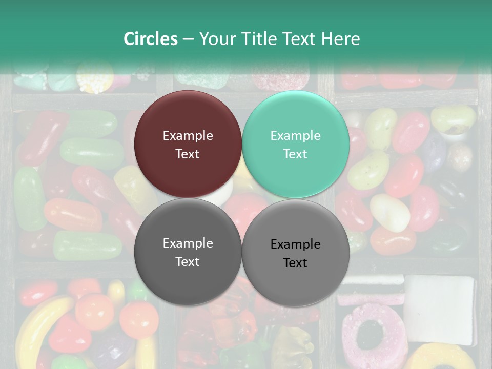 A Wooden Box Filled With Lots Of Candy PowerPoint Template