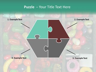 A Wooden Box Filled With Lots Of Candy PowerPoint Template