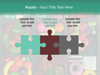 A Wooden Box Filled With Lots Of Candy PowerPoint Template