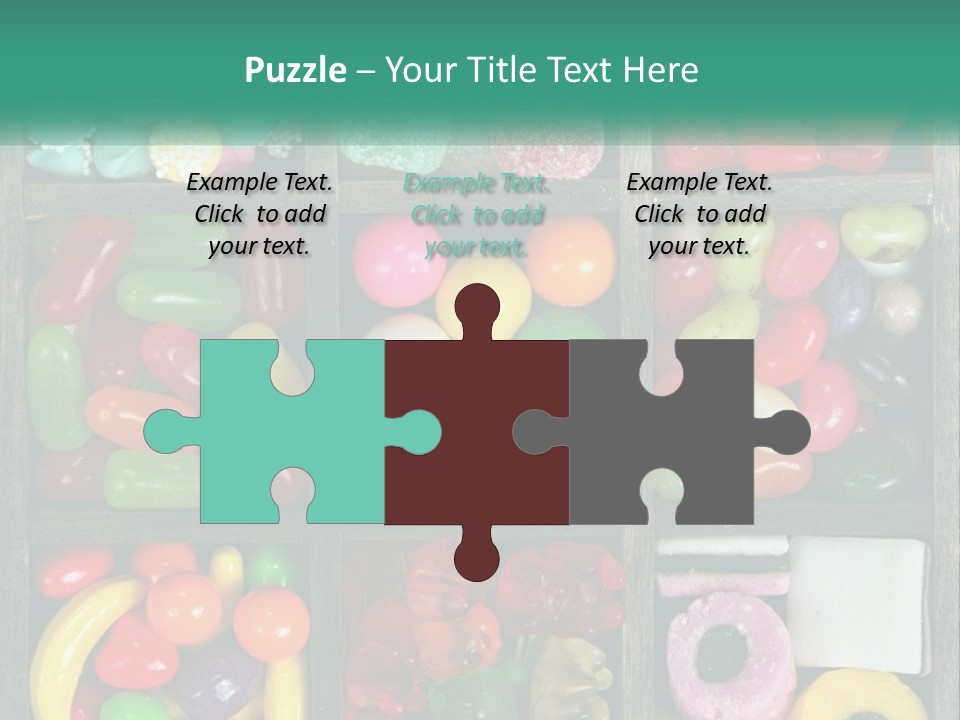 A Wooden Box Filled With Lots Of Candy PowerPoint Template