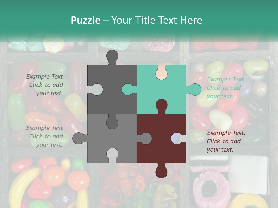 A Wooden Box Filled With Lots Of Candy PowerPoint Template