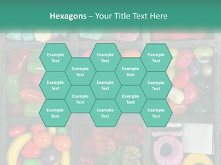 A Wooden Box Filled With Lots Of Candy PowerPoint Template