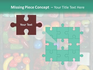 A Wooden Box Filled With Lots Of Candy PowerPoint Template