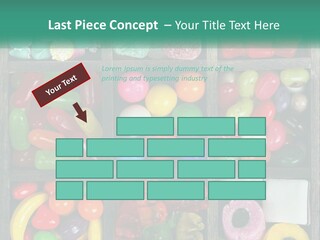 A Wooden Box Filled With Lots Of Candy PowerPoint Template